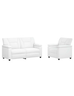 Set di divani 2 pcs Bianco Similpelle 2