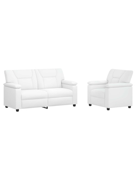 Set di divani 2 pcs Bianco Similpelle