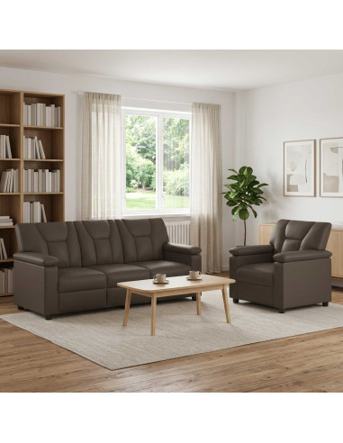 Set di divani 2 pcs Grigio Similpelle