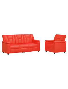 Set di divani 2 pcs Rosso Similpelle 2