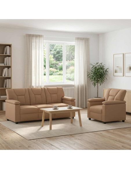 Set di divani 2 pcs Cappuccino Similpelle