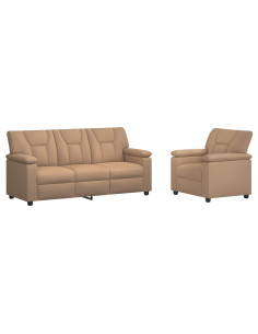 Set di divani 2 pcs Cappuccino Similpelle 2
