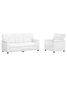 Set di divani 2 pcs Bianco Similpelle 2