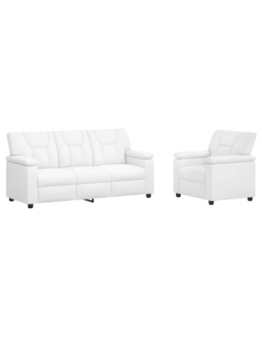 Set di divani 2 pcs Bianco Similpelle