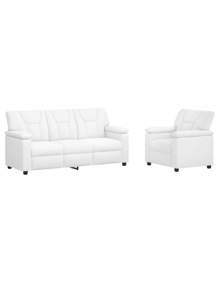 Set di divani 2 pcs Bianco Similpelle