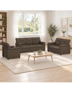 Set di divani 3 pcs Grigio Similpelle