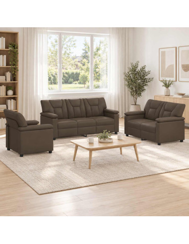 Set di divani 3 pcs Grigio Similpelle
