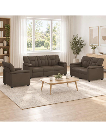 Set di divani 3 pcs Grigio Similpelle