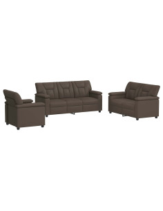 Set di divani 3 pcs Grigio Similpelle 2