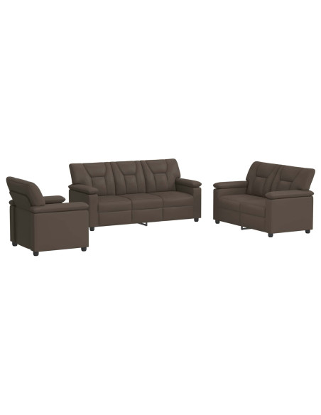 Set di divani 3 pcs Grigio Similpelle