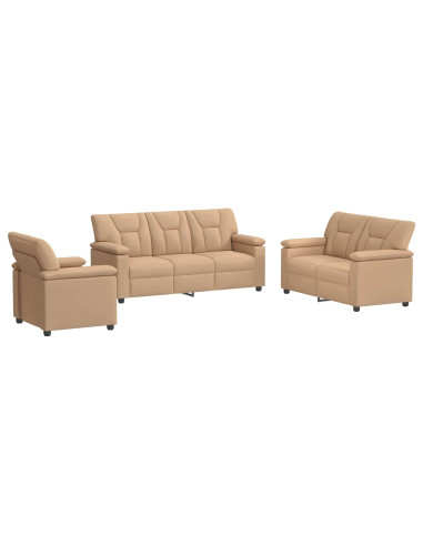 Set di divani 3 pcs Cappuccino Similpelle