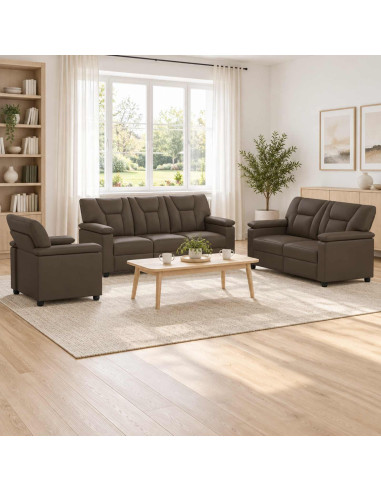 Set di divani 3 pcs Grigio Similpelle