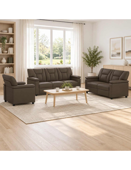 Set di divani 3 pcs Grigio Similpelle