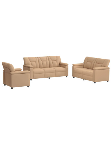 Set di divani 3 pcs Cappuccino Similpelle