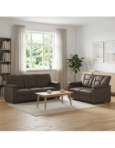 Set di divani 2 pcs Grigio Similpelle