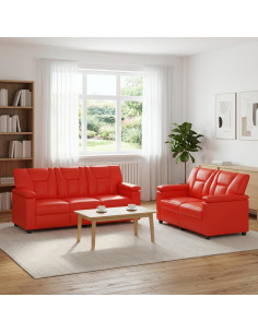 Set di divani 2 pcs Rosso Similpelle