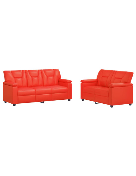 Set di divani 2 pcs Rosso Similpelle