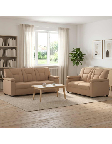 Set di divani 2 pcs Cappuccino Similpelle