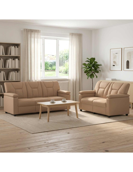 Set di divani 2 pcs Cappuccino Similpelle