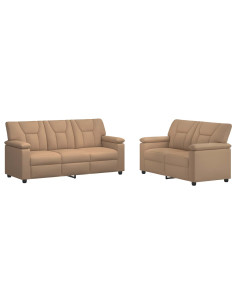 Set di divani 2 pcs Cappuccino Similpelle 2