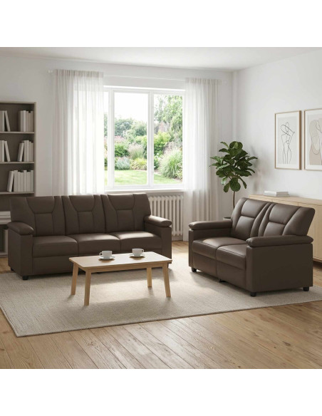Set di divani 2 pcs Grigio Similpelle