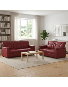 Set di divani 2 pcs Rosso Vino Similpelle