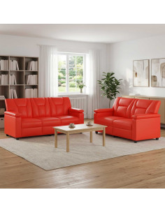 Set di divani 2 pcs Rosso Similpelle