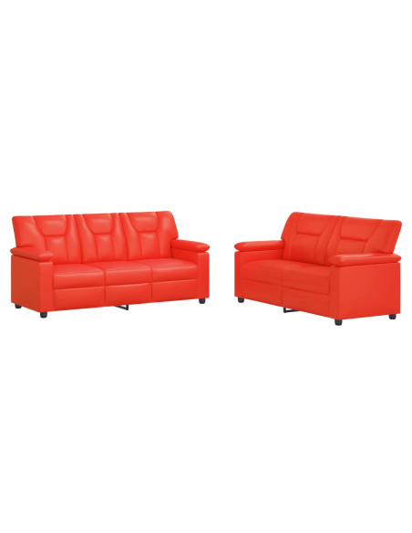 Set di divani 2 pcs Rosso Similpelle