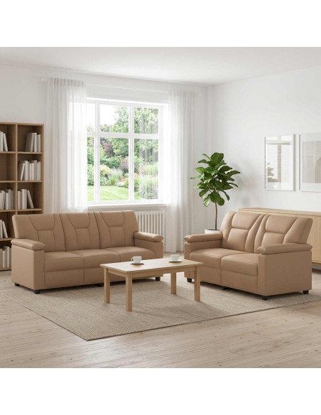 Set di divani 2 pcs Cappuccino Similpelle