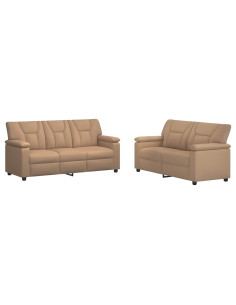 Set di divani 2 pcs Cappuccino Similpelle 2