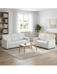Set di divani 2 pcs Bianco Similpelle