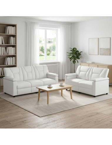 Set di divani 2 pcs Bianco Similpelle