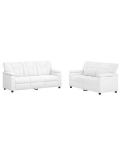 Set di divani 2 pcs Bianco Similpelle 2