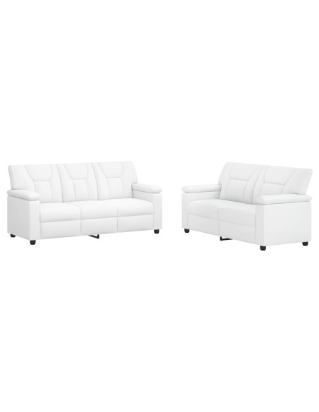 Set di divani 2 pcs Bianco Similpelle