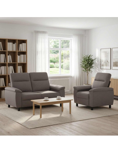 Set di divani 2 pcs Tortora Tessuto