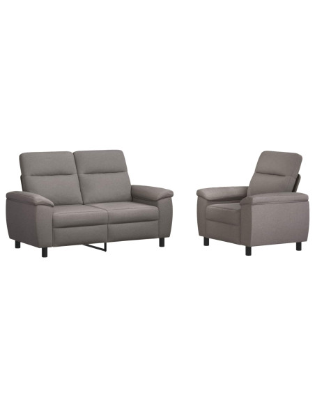 Set di divani 2 pcs Tortora Tessuto