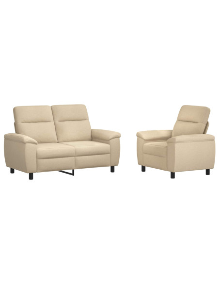 Set di divani 2 pcs Crema Tessuto