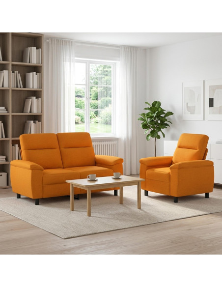Set di divani 2 pcs Giallo Scuro Tessuto