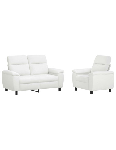 Set di divani 2 pcs Bianco Tessuto