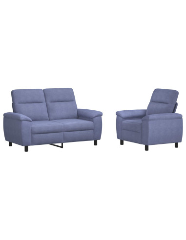 Set di divani 2 pcs Blu jeans Tessuto