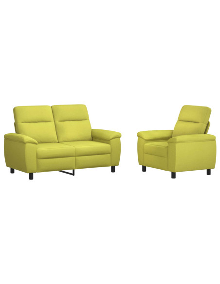 Set di divani 2 pcs Verde chiaro Tessuto