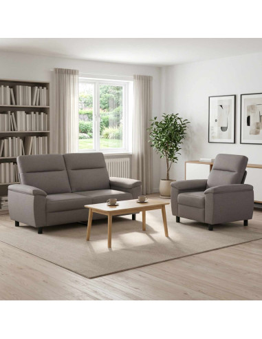 Set di divani 2 pcs Tortora Tessuto