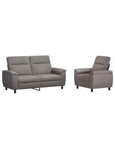 Set di divani 2 pcs Tortora Tessuto 2