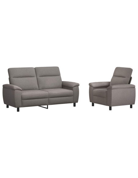 Set di divani 2 pcs Tortora Tessuto