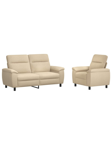 Set di divani 2 pcs Crema Tessuto