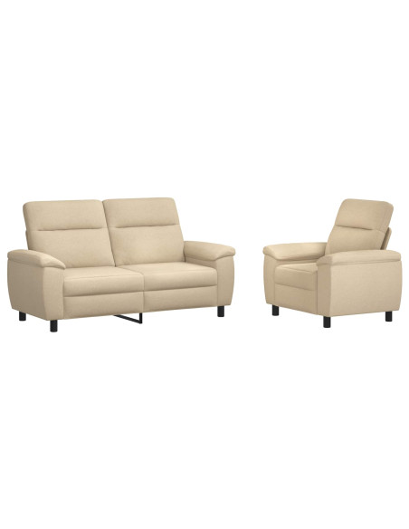 Set di divani 2 pcs Crema Tessuto