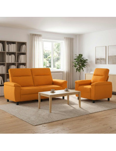 Set di divani 2 pcs Giallo Scuro Tessuto