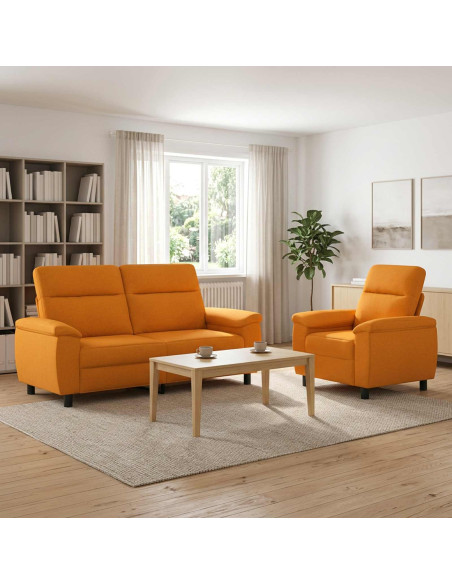 Set di divani 2 pcs Giallo Scuro Tessuto