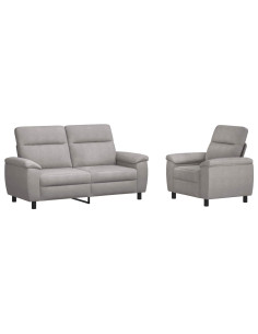Set di divani 2 pcs Grigio Nuvola Tessuto 2