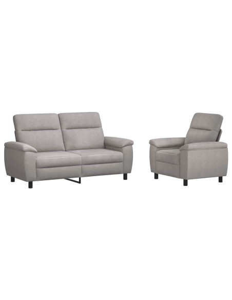 Set di divani 2 pcs Grigio Nuvola Tessuto